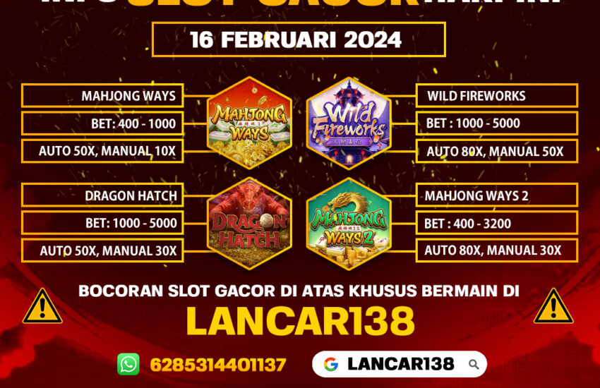 LANCAR138 Situs Slot Receh Deposit 5000 Tanpa Potongan